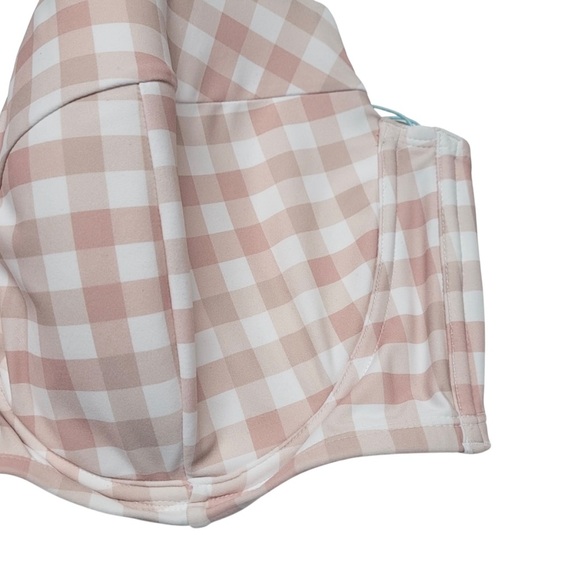 Kona Sol NWT 22W Women's Plus Size Underwire Plaid Swim Top - Picture 5 of 12